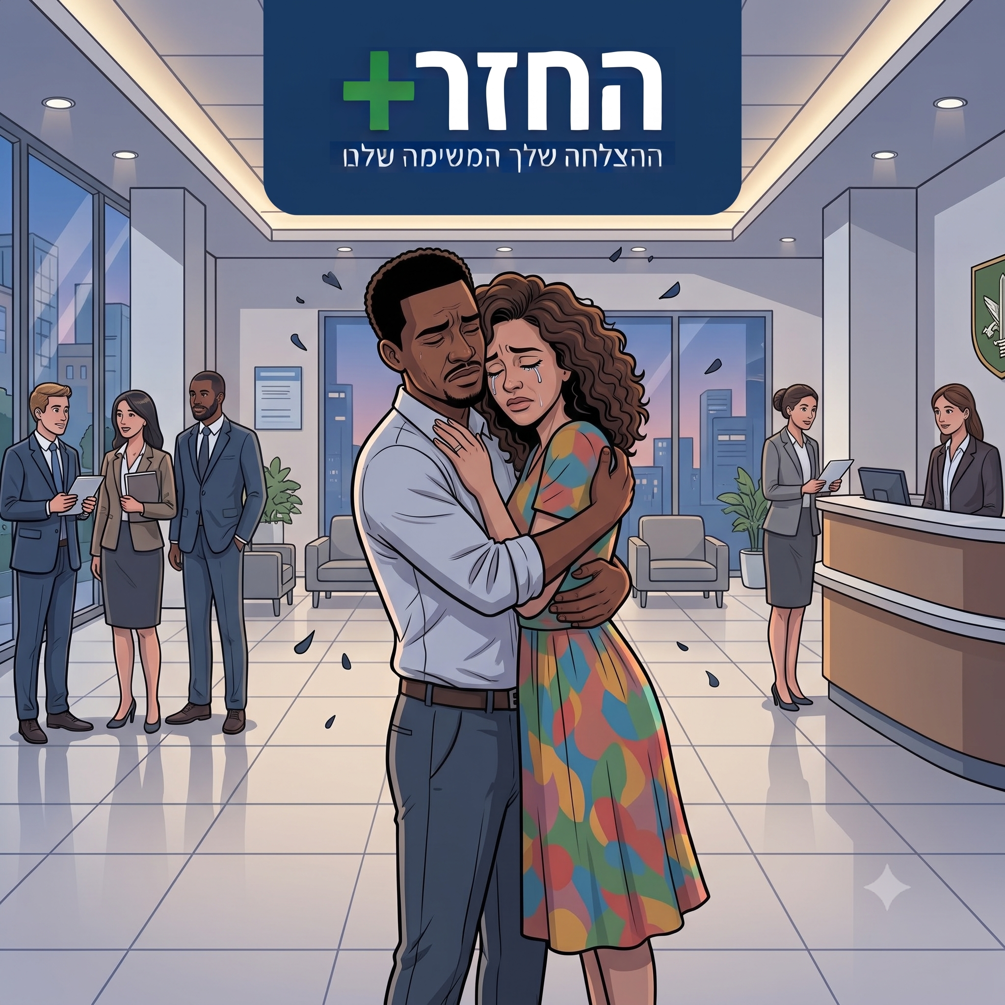 גבר ובחורה מתחבקים